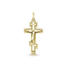 zlatý přívěsek rovný pravoslavný kříž s kristem šperky jiříček