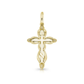 pozlacený přívěsek zaoblený pravoslavný kříž š šperky jiříček