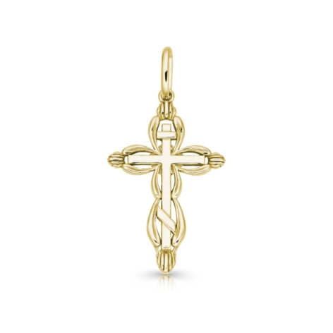 pozlacený přívěsek zaoblený pravoslavný kříž š šperky jiříček