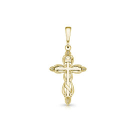 zlatý přívěsek zaoblený pravoslavný kříž šperky jiříček menší