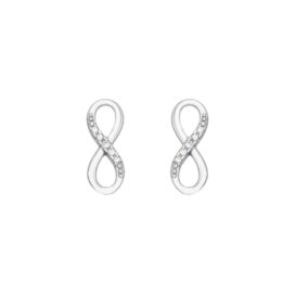 stříbrné náušnice nekonečno s kamínky na šroubek šperky milan jiříček