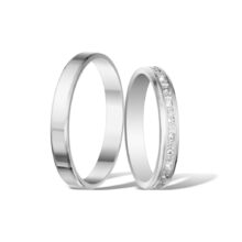 snubní prsteny stříbrné bílé zlato Mirelle šperky jiříček pár