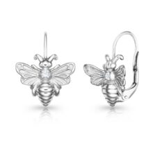 Stříbrné náušnice - Včelka