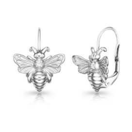 Stříbrné náušnice - Včelka