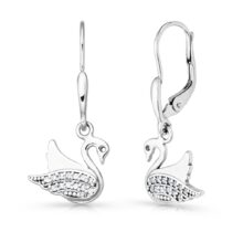 Stříbrné náušnice Labuť