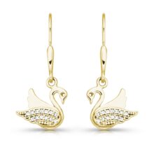 Stříbrné náušnice Labuť