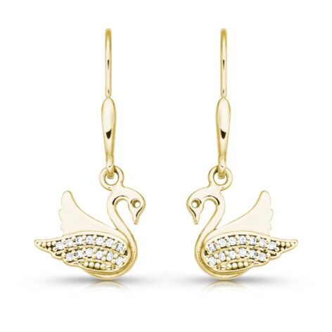 Stříbrné náušnice Labuť