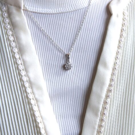 stříbrný přívěsek s kamínky květ Astrid